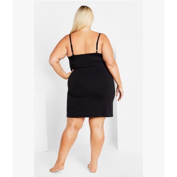Avenue Women's Plus Size Essential Cotton Knit Slip dress size US 30-32 black - Picture 2 of 7